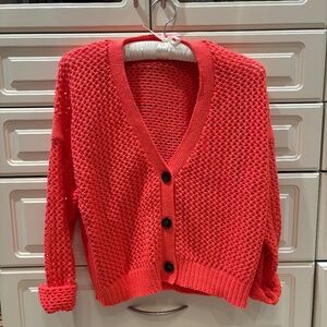 Self Contrast Open Weave Cardigan New XS